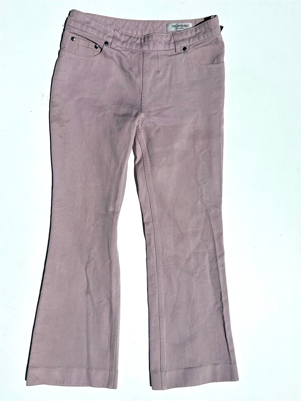 YSL Womens Dusty Pink Kick Flare Jeans, Pants, F 40, US 8